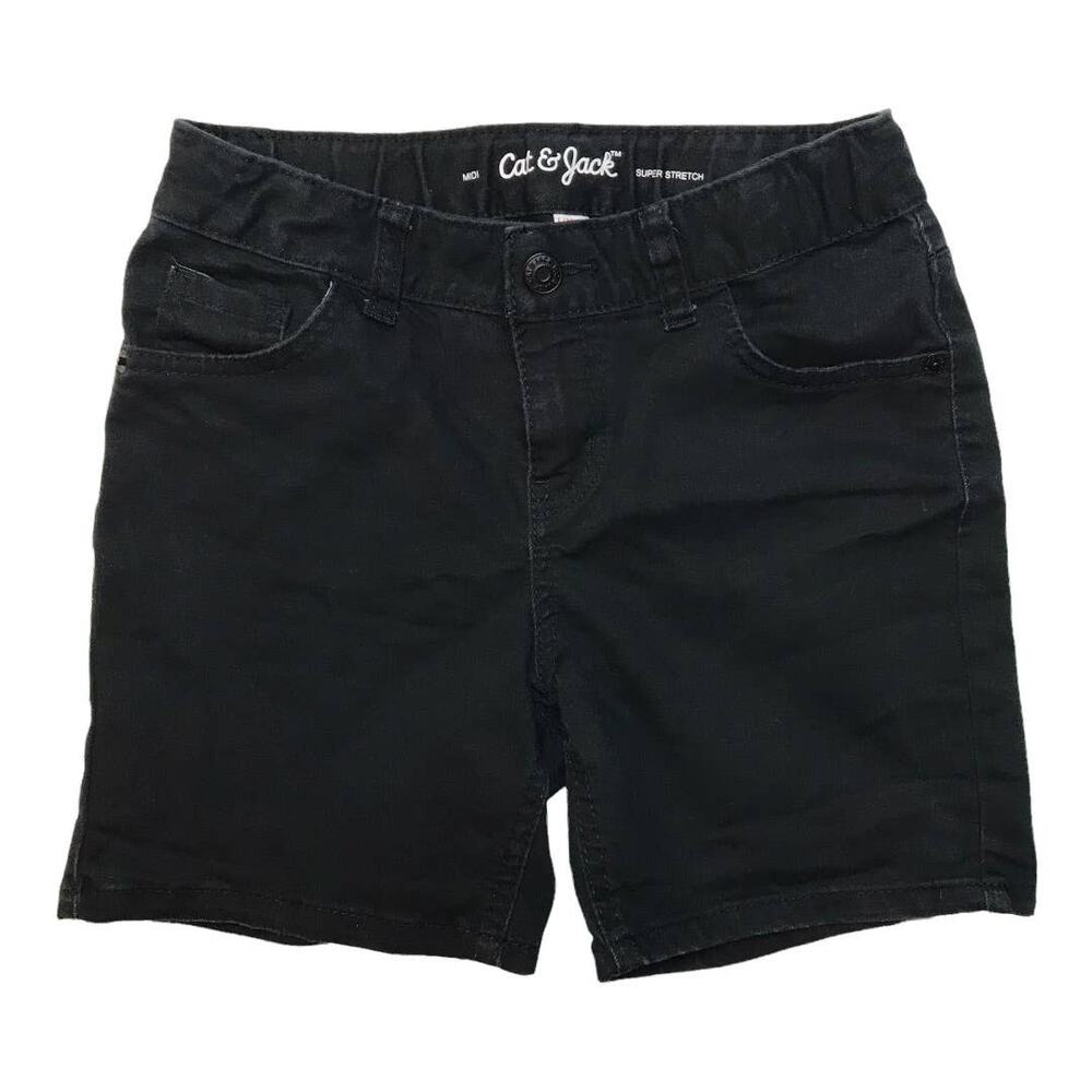 Cat & Jack Shorts Black Midi Rise Super Stretchy Adjustable Girls Large 10-12
